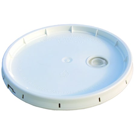 Encore Plastics 5 Gal  Plastic Pail Lid W/Plg Wh 201219